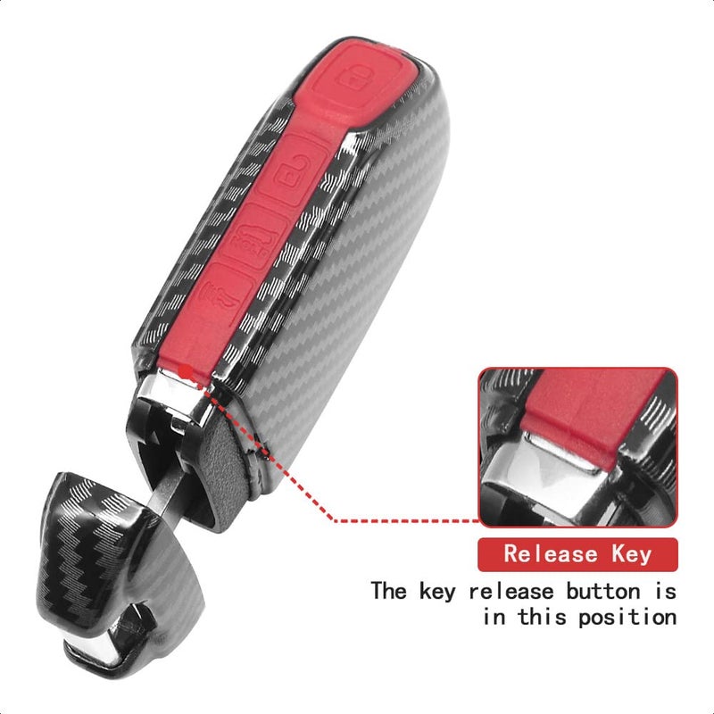 TANGSEN Smart Key Fob Case Compatible with KIA CEED CERATO Forte NIRO SELTOS Sorento Soul SPORTAGE Telluride 3 4 5 Button Keyless Entry Remote Personalized Cover ABS Carbon Fiber Black Silicone - Image 5